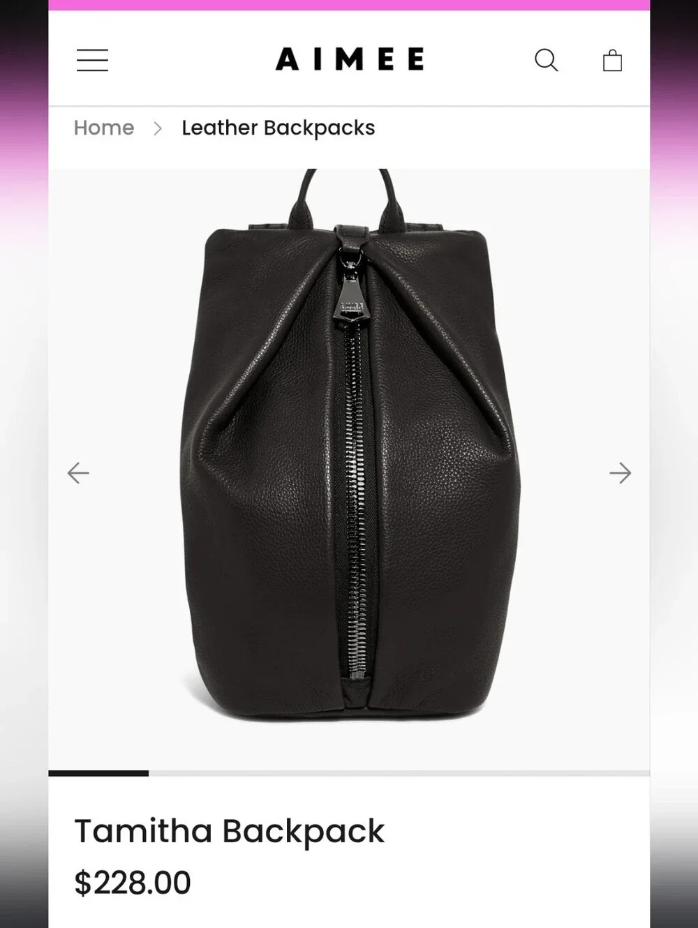 Sleek Black  Leather Backpack - Modern Women's Bag
